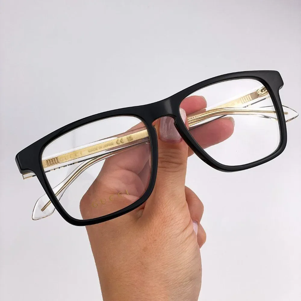 Gucci GG0561ON 001 BRAND NEW Eyeglasses Black Crystal Square Unisex